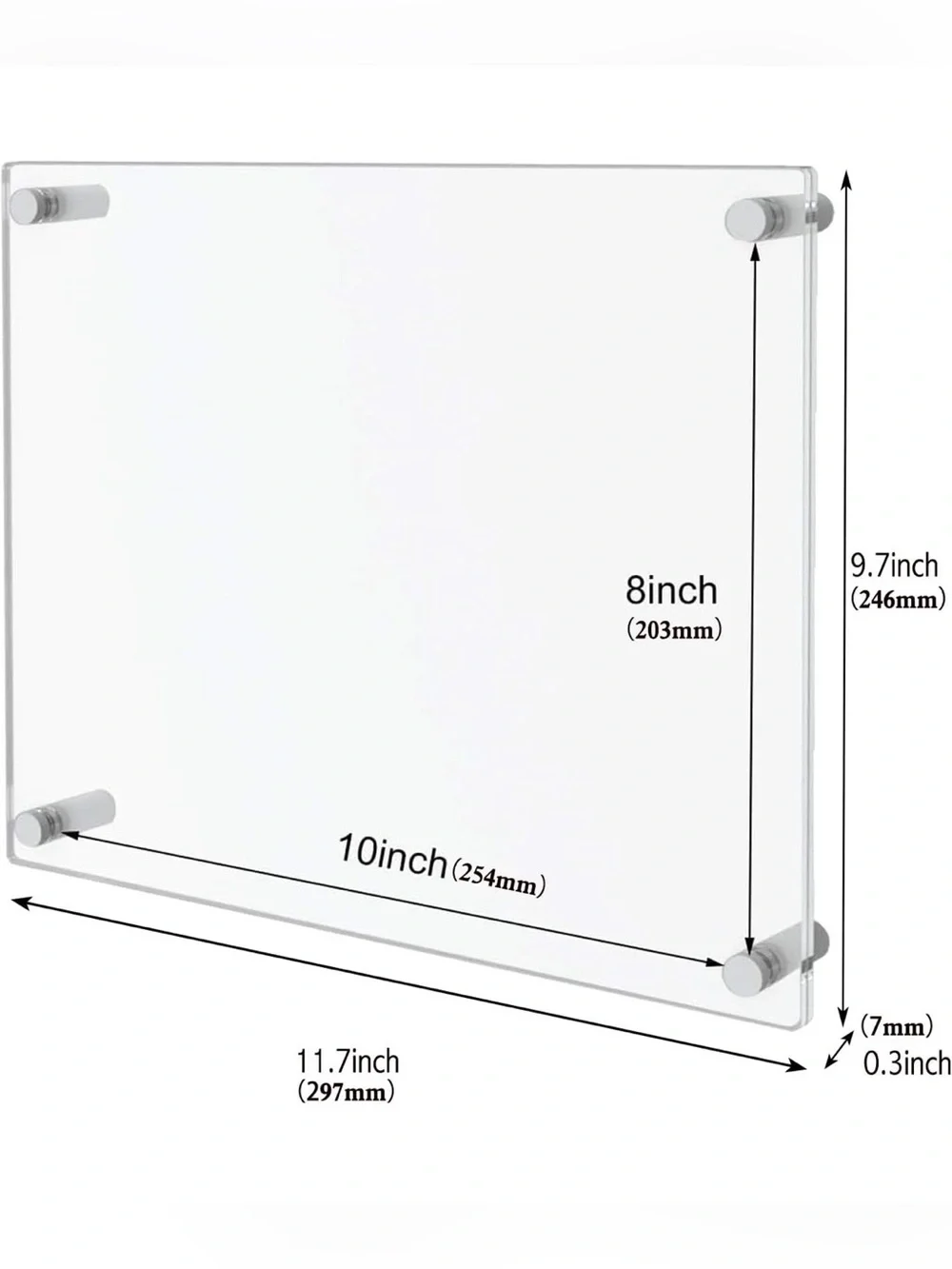 Acrylic Floating Frame Photo Display in Clear